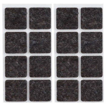 16x Zwarte meubelviltjes/antislip stickers 2,5 cm - Meubelviltjes