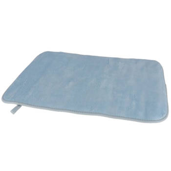 Gerimport Badmat - sneldrogend - blauw - antislip - 60 x 40 cm - Badmatjes