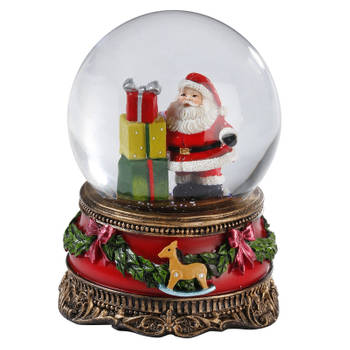 Inge Christmas Goods Sneeuwbol/snowglobe - kerstman- 9 cm - Sneeuwbollen