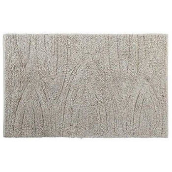 Badmat/badkamerkleed beige 80 x 50 cm rechthoekig - Badmatjes