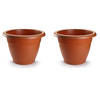 2x stuks bloempotten terra cotta rond diameter 45 cm - Plantenpotten