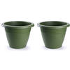 2x stuks bloempotten donkergroen rond diameter 50 cm - Plantenpotten