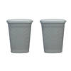 2x stuks grijze kunststof wasmand 60 liter 37 x 46 x 60 cm - Wasmanden