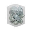 12x stuks glazen dennenappels kersthangers mintgroen (oyster grey) 6 cm mat/glans - Kersthangers