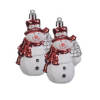 2x Sneeuwpop kerstornamenten kersthangers 8 cm - Kersthangers