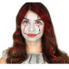 Halloween Plak diamantjes horror clown gezicht versiering rood/zwart - Verkleedgezichtdecoratie