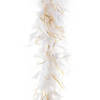 Carnaval verkleed veren Boa - kleur wit met gouddraad - 200 cm - Verkleed boa