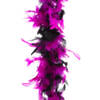 Carnaval verkleed veren Boa kleur zwart/roze mix 2 meter - Verkleed boa