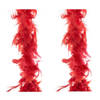 Boa kerstslingers - 2x st - veren - rood - 200 cm - kerstversiering - Kerstslingers