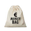 Canvas geldzak Moneybag met euro teken wit 25 x 30 cm verkleedaccessoires - Verkleedtassen