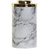 Bloemenvaasje van aluminium marmer look wit 10 x 19 cm - Vazen