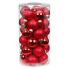 60x stuks kleine glazen kerstballen rood mix 4 cm - Kerstbal