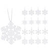 16x Witte sneeuwvlok/ijsster kerstornamenten kerst hangers 10 cm met glitters - Kersthangers