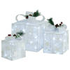 vidaXL Kerstdecoratie geschenkdozen 3 st binnen/buiten wit