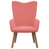 The Living Store Relaxstoel - Roze Fluweel - 61.5 x 69 x 95.5 cm - Stalen Frame