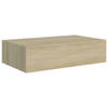 vidaXL Wandschap met lade 40x23,5x10 cm MDF eikenkleurig