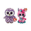 Ty - Knuffel - Beanie Boo's - Gumball Unicorn & Moonlight Owl