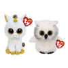 Ty - Knuffel - Beanie Boo's - Pegasus Unicorn & Austin Owl