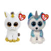 Ty - Knuffel - Beanie Boo's - Pegasus Unicorn & Helena Husky