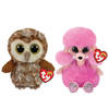 Ty - Knuffel - Beanie Boo's - Percy Owl & Camilla Poodle