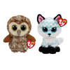 Ty - Knuffel - Beanie Boo's - Percy Owl & Atlas Fox