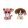 Ty - Knuffel - Beanie Boo's - Lainey Leopard & Muddles Dog