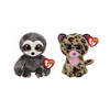 Ty - Knuffel - Beanie Boo's - Dangler Sloth & Livvie Leopard