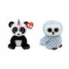 Ty - Knuffel - Beanie Boo's - Paris Panda & Owlette Owl