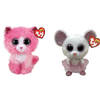 Ty - Knuffel - Beanie Boo's - Reagan Cat & Nina Mouse