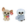 Ty - Knuffel - Beanie Boo's - Chewey Chihuahua & Owlette Owl