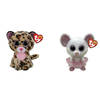 Ty - Knuffel - Beanie Boo's - Livvie Leopard & Nina Mouse