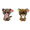 Ty - Knuffel - Beanie Boo's - Livvie Leopard & Tiggy Tiger