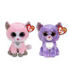 Ty - Knuffel - Beanie Boo's - Fiona Pink Cat & Cassidy Cat