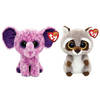 Ty - Knuffel - Beanie Boo's - Eva Elephant & Racoon