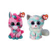 Ty - Knuffel - Beanie Buddy - Gumball Unicorn & Opal Cat