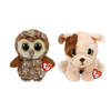 Ty - Knuffel - Beanie Buddy - Percy Owl & Houghie Dog