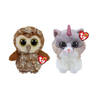 Ty - Knuffel - Beanie Buddy - Percy Owl & Asher Cat