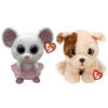 Ty - Knuffel - Beanie Buddy - Nina Mouse & Houghie Dog