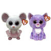 Ty - Knuffel - Beanie Buddy - Nina Mouse & Cassidy Cat