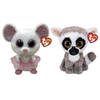 Ty - Knuffel - Beanie Buddy - Nina Mouse & Linus Lemur