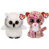 Ty - Knuffel - Beanie Buddy - Austin Owl & Lainey Leopard