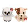 Ty - Knuffel - Beanie Buddy - Austin Owl & Houghie Dog