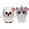 Ty - Knuffel - Beanie Buddy - Austin Owl & Asher Cat