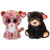 Ty - Knuffel - Beanie Buddy - Lainey Leopard & Kodi Bear