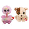 Ty - Knuffel - Beanie Buddy - Avery Ostrich & Houghie Dog