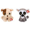 Ty - Knuffel - Beanie Buddy - Houghie Dog & Linus Lemur