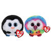 Ty - Knuffel - Teeny Puffies - Waddles Penguin & Owen Owl