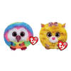 Ty - Knuffel - Teeny Puffies - Owel Owl & Tabitha Cat