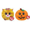 Ty - Knuffel - Teeny Puffies - Tabitha Cat & Halloween Pumpkin