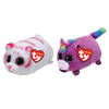 Ty - Knuffel - Teeny Ty's - Tabor Tiger & Rosette Unicorn